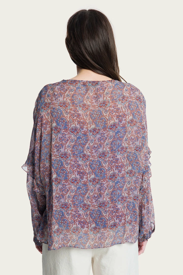 The Frye Company Women Violet Dusk Printed Blouse 5 The Frye Company Women Violet Dusk Printed Blouse