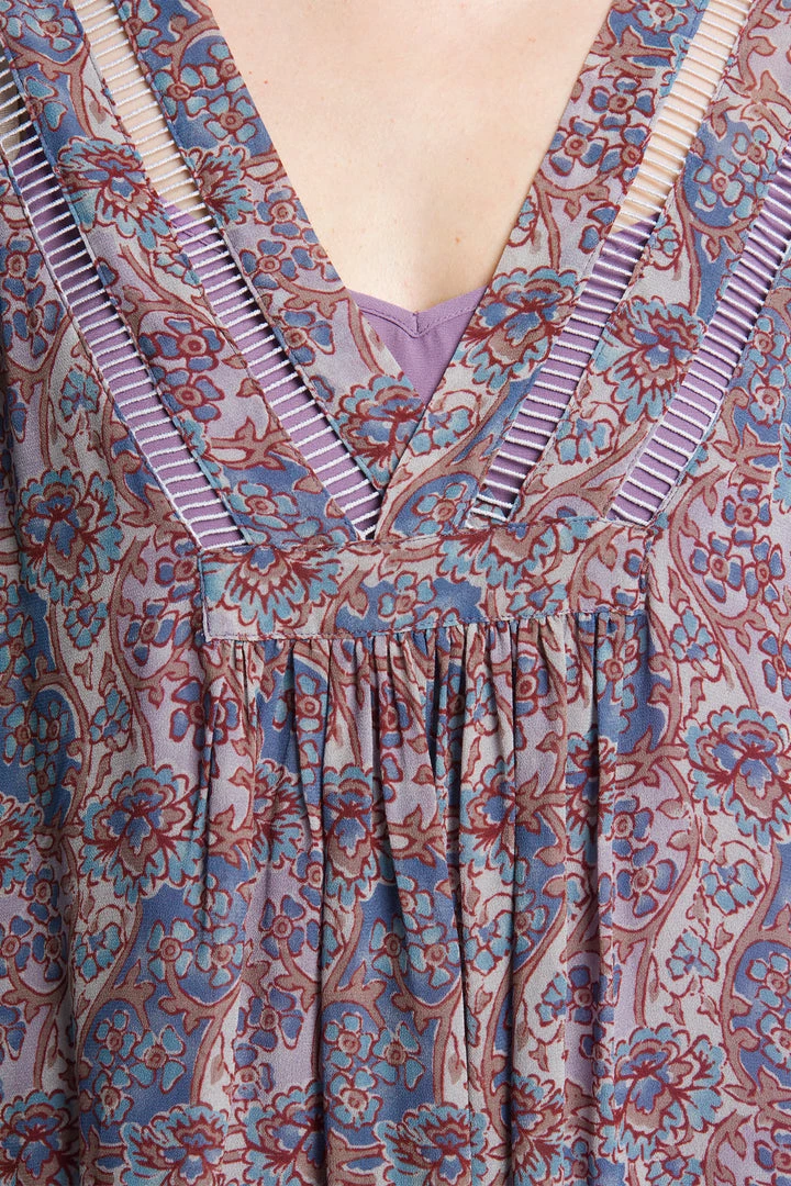 The Frye Company Women Violet Dusk Printed Blouse 7 The Frye Company Women Violet Dusk Printed Blouse