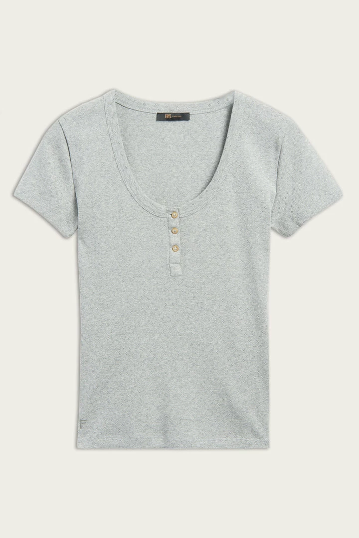 The Frye Company Short Sleeve Scoop Neck Henley Women 3 The Frye Company Short Sleeve Scoop Neck Henley Women