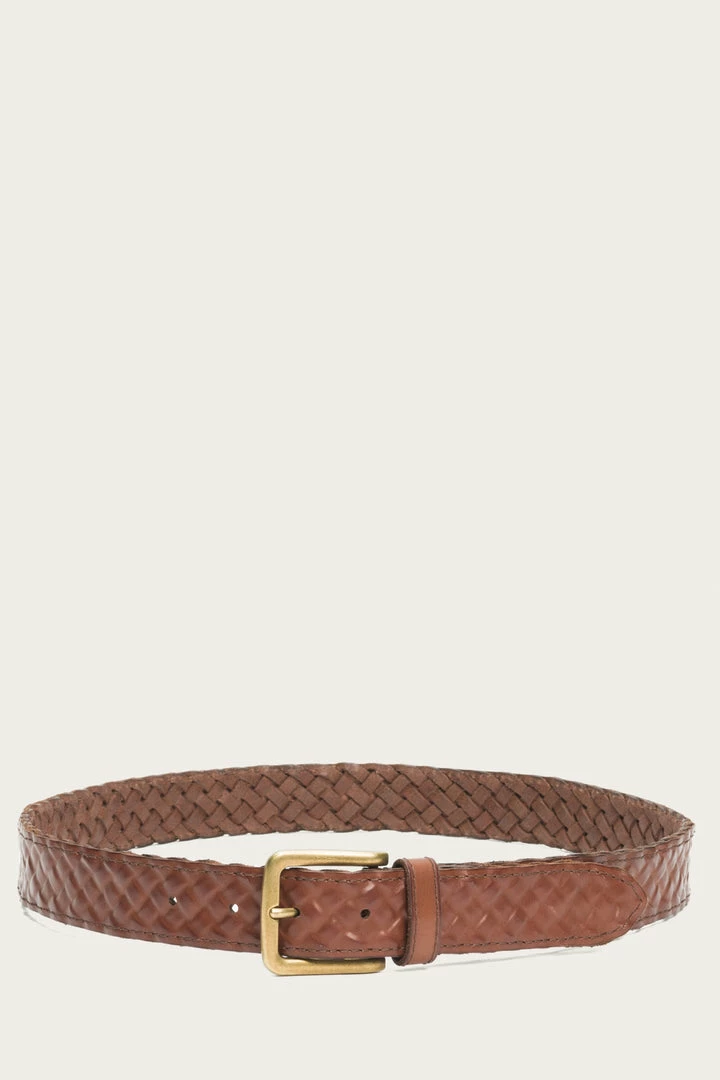 The Frye Company Leather Covered Woven Belt 3 The Frye Company Leather Covered Woven Belt