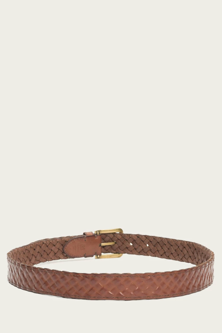 The Frye Company Leather Covered Woven Belt 4 The Frye Company Leather Covered Woven Belt