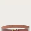 The Frye Company Flat Strap Belt With X Stitch Keeper BAGS & ACCESSORIES