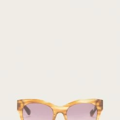 The Frye Company Shiny Brown Striated Rounded Cat Bags & Accessories