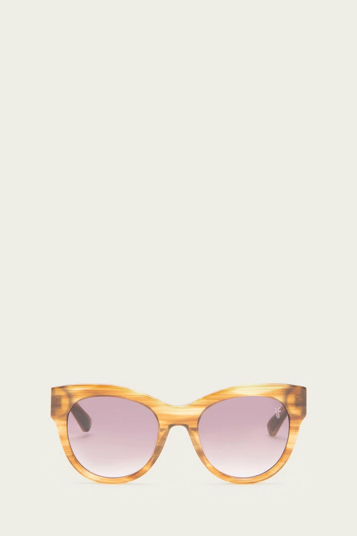 The Frye Company Shiny Brown Striated Rounded Cat Bags & Accessories 4 The Frye Company Shiny Brown Striated Rounded Cat Bags & Accessories