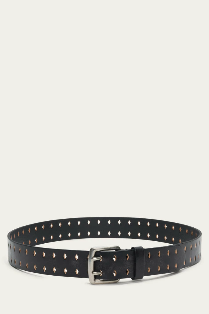 The Frye Company BAGS & ACCESSORIES Double Prong Diamond Perf Belt 3 The Frye Company BAGS & ACCESSORIES Double Prong Diamond Perf Belt