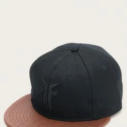 The Frye Company Leather Baseball Logo Cap Women