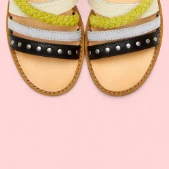 Frye & Co Women Evie Mixed Strap Stud Sandal