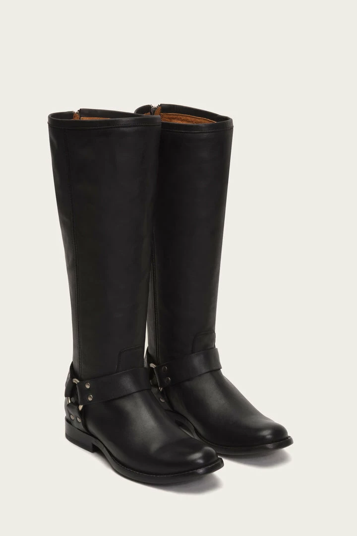 The Frye Company Phillip Harness Tall Wide Calf Women 4 The Frye Company Phillip Harness Tall Wide Calf Women